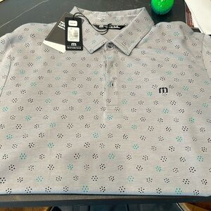 Travis Mathew Gray printed polo size Large